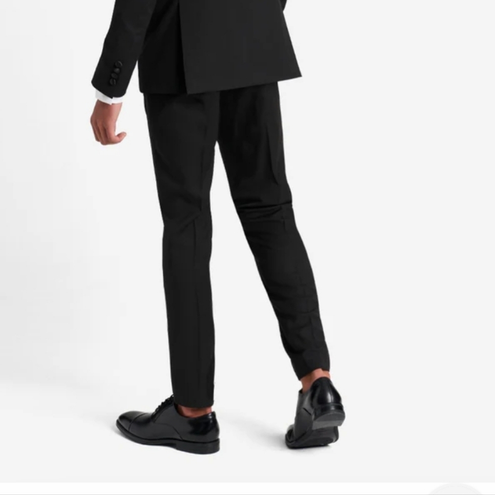 Kenneth Cole Reaction Ready Flex Slim-Fit‎ stretch black tuxedo Pants Size 31 W - Picture 2 of 6